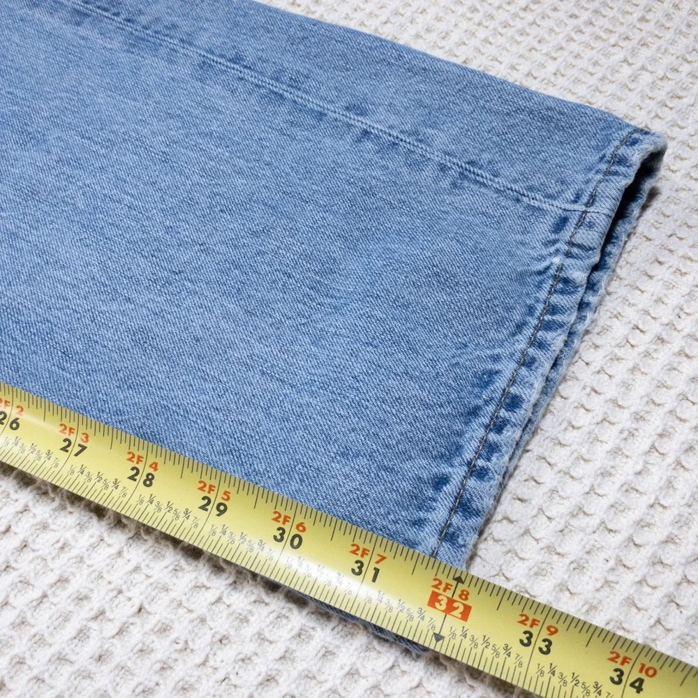 Polo Ralph Lauren Distressed Light Wash Blue Denim Jeans Mens 33x32 Straight Leg